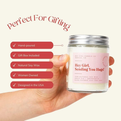Hug in A Jar Candles Gifts for Women Thinking of You Gift Candles Sweet Fig Grapefruit 13 oz Long Lasting 60 80 Hour Burn Aromatherapy with Gift Box Mother's Day Gifts EasyOptionXY LLC