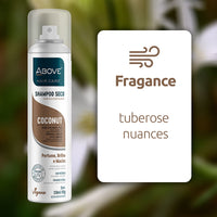 ABOVE Coconut - Dry Shampoo - Absorbs Excess Oil Between Washes - Gives Softness and Shine to Your Strands - Does Not Leave Residue - Prevents Bad Odors with Floral and Vanilla Notes - 3.17 oz EasyOptionXY LLC
