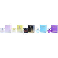 VERSACE VARIETY by Gianni Versace 5 PIECE UNISEX MINI VARIETY WITH DYLAN TURQUOISE & BRIGHT CRYSTAL & YELLOW DIAMOND & DYLAN PURPLE POUR FEMME EDP & ECRYSTAL NOIR AND ALL ARE EDT 0.17 OZ MINIS EasyOptionXY LLC
