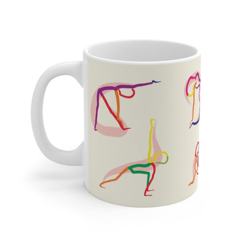 Stick Figure Yoga Poses Coffee Tea Mug EasyOptionXY LLC