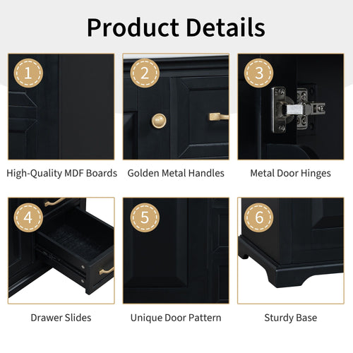 30" Bathroom Vanity with Sink, One Package, Bathroom Cabinet with Drawers, Solid Frame and MDF Board EasyOptionXY LLC