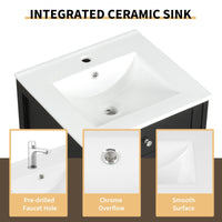 20\" Bathroom Vanity with Sink, Bathroom Cabinet with Soft Closing Door, Storage Rack and Adjustable Shelves EasyOptionXY LLC