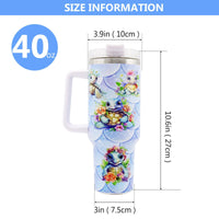 1pc 40oz Water Bottles,5D Little Turtle Series Tumbler,Large Capacity Stainless Steel Tumbler Insulation Cup With Lid And Straw For Women,Camping,Driving,skiing,Thermocoolers.Best Gift EasyOptionXY LLC