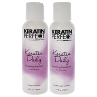 Keratin Daily Duo by Keratin Perfect for Unisex - 2 Pc 3.4oz Shampoo, 3.4oz Conditioner EasyOptionXY LLC