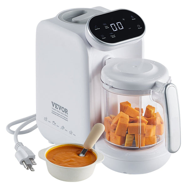 VEVOR Baby Food Maker, 430W Baby Food Processor with 750 ml Tritan Bowl, SUS304 Stainless Steel, 5 in 1 Baby Food Puree Blender Steamer Grinder for Food, Fruit, Vegetable, Meat EasyOptionXY LLC