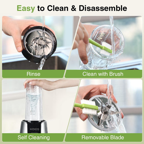 KOIOS Smoothie Blender, Max 1000w Personal Blender for Shakes and Smoothies, 12Pcs Coffee Grinder and Countertop Blenders Combo for Kitchen, Portable Smoothie Blenders with 2x22 oz To-Go Cups, Non-BPA EasyOptionXY LLC