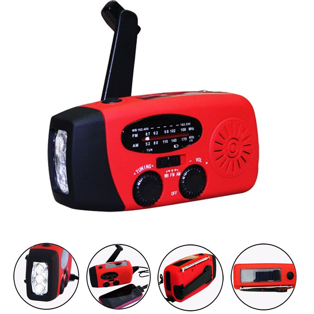 Storm Safe Emergency AM/FM/NOAA Weather Band Radio With Solar Flash Light And Built-in Phone Charger EasyOptionXY LLC