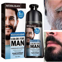 Beard Hair Color Shampoo For Men,Natural Permanent Beard DyeShampoo, Colors Hair In Minutes Long Lasting, 200ml, Black Hair DyeHaircare EasyOptionXY LLC