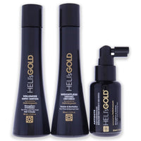 The Volume Series Travel Kit by Helis Gold for Unisex - 3 Pc 3.3oz Weightless Conditioner, 3.3oz Volumize Shampoo, 1.7oz Antidote Scalp and Hair Revitalizer EasyOptionXY LLC