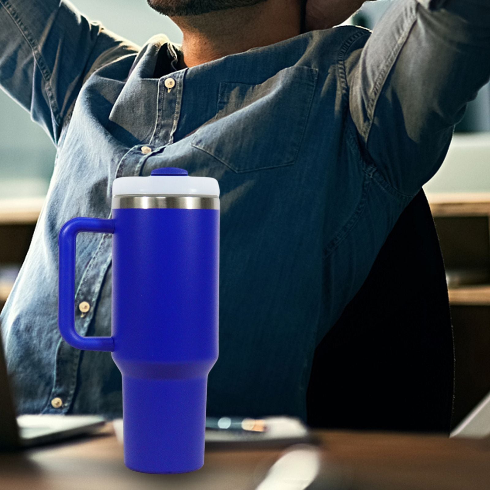 40oz V2 large capacity tumbler,  With Handle And Straw Lid, Insulated Reusable Stainless Steel Water Bottles Travel Mug Coffee Cup car cup water cup For Men Women Outdoor Camping Driving, gift EasyOptionXY LLC