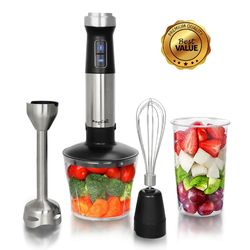 MegaChef 4 in 1 Multipurpose Immersion Hand Blender With Speed Control and Accessories EasyOptionXY LLC