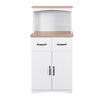 Wooden Kitchen Cabinet White Pantry Storage Microwave Cabinet with Storage Drawer EasyOptionXY LLC