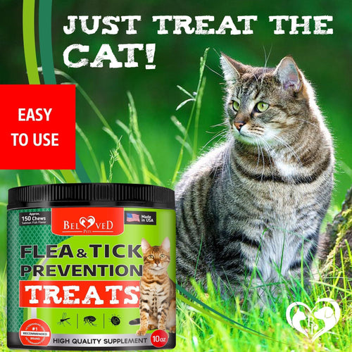 Flea and Tick Prevention Chewable Pills for Cats Revolution Oral Flea Treatment for Pets Pest Control & Natural Defense Chewables Small Tablets Salmon Fish Taste EasyOptionXY LLC