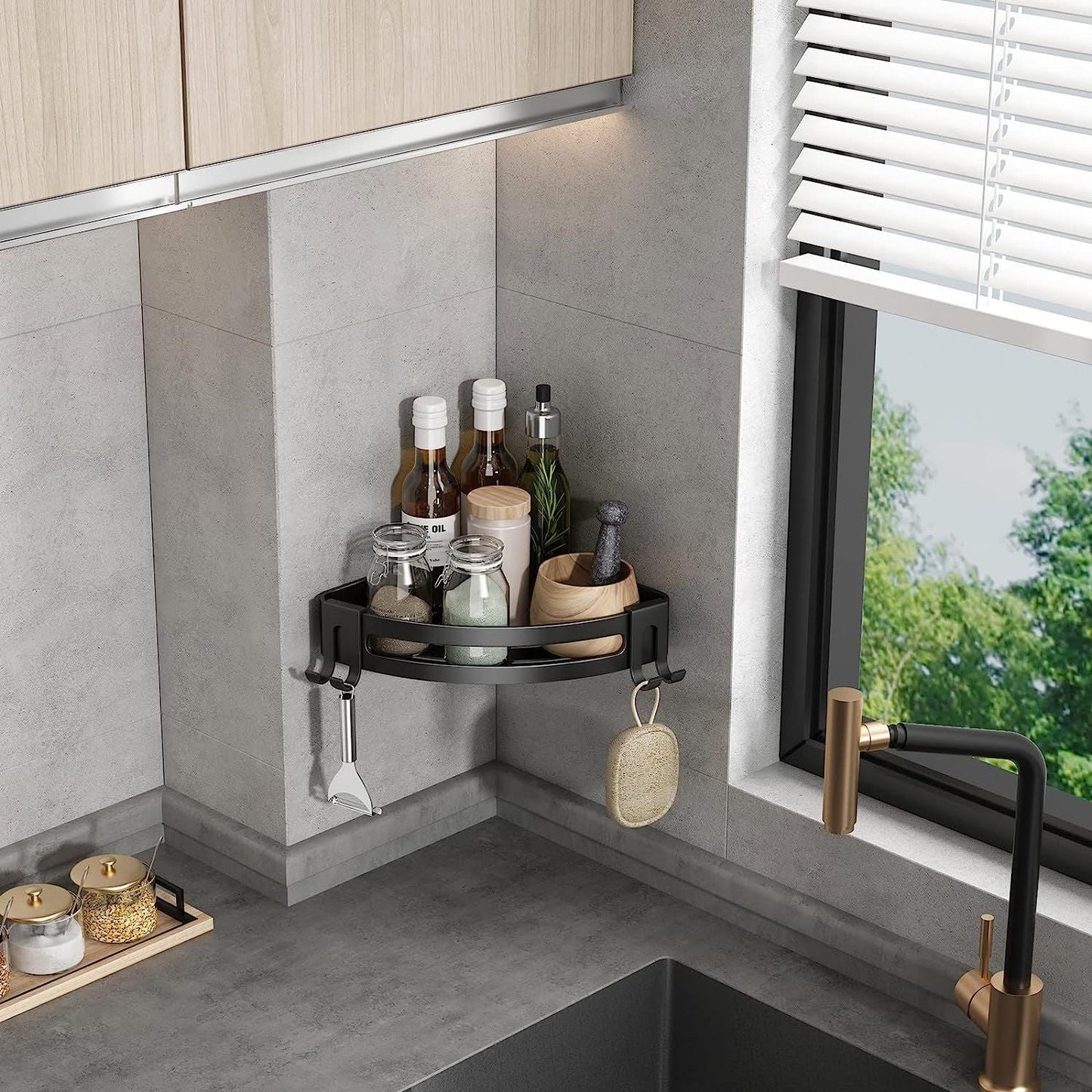 Shower Corner Shelf Caddy 2 Pack shower Organizer Corner No Drill Shower Storage Rust Proof Bathroom Corner Wall Shelf shampoo holder Silver EasyOptionXY LLC