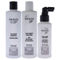 System 1 Kit by Nioxin for Unisex - 3 Pc 10.1oz Cleanser Shampoo, 10.1oz Scalp Therapy Conditioner, 3.38oz Scalp and Hair Treatment EasyOptionXY LLC