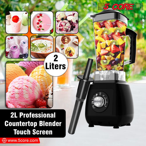 5 Core 2L Professional Countertop Blender For Kitchen 68 Oz 2000W High Speed BPA Free 6 Titanium Blade Smoothie Blender Electric For Soup Shake Juice Multi-Speed Manual JB 2000 M EasyOptionXY LLC