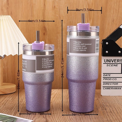 Random Color Delivery Diamond Paint Ice Cup Stainless Steel Cup Car Travel Insulation Cold Coffee Cup Water Bottle EasyOptionXY LLC
