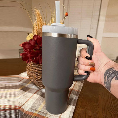 1200ml Stainless Steel Mug Coffee Cup Thermal Travel Car Auto Mugs T hermos 40 Oz Tumbler with Handle Straw Cup Drinkware New In EasyOptionXY LLC