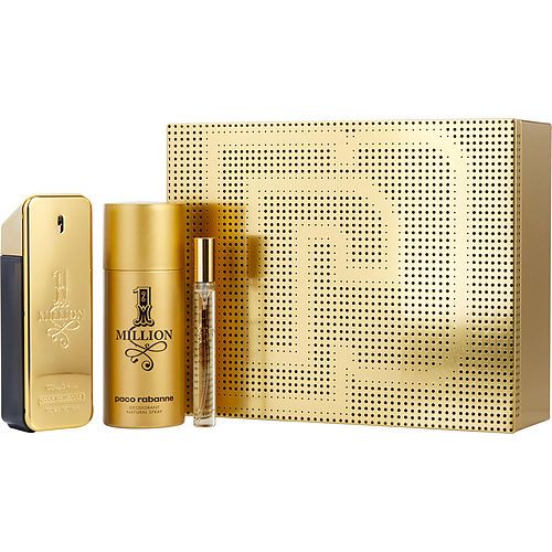 PACO RABANNE 1 MILLION by Paco Rabanne EDT SPRAY 3.4 OZ & DEODORANT SPRAY 5.1 OZ & EAU DE TOILETE SPRAY 0.33 OZ MINI EasyOptionXY LLC
