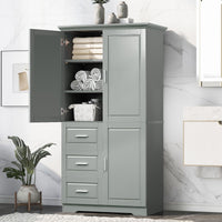 Tall and Wide Storage Cabinet with Doors for Bathroom/Office, Three Drawers EasyOptionXY LLC