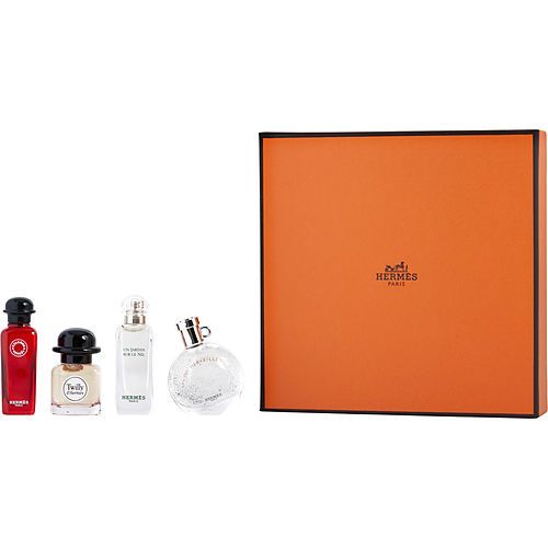 HERMES VARIETY 4 PIECE MINI VARIETY WITH UN JARDIN SUR LE NIL EDT 0.25 OZ & EAU DES MERVEILLES EDT 0.25 OZ & TWILLY D'HERMES EAU DE PARFUM 0.25 OZ & EAU DE RHUBARBE ECARLATE EAU DE COLOGNE 0.25 OZ EasyOptionXY LLC