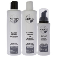 System 2 Kit by Nioxin for Unisex - 3 Pc 10.1oz Cleanser Shampoo, 10.1 oz Scalp Therapy Conditioner, 3.38oz Scalp and Hair Treatment EasyOptionXY LLC