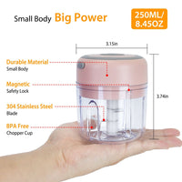 Mini Electric Garlic Chopper 8.45OZ Cordless Garlic Mincer Food Chopper EasyOptionXY LLC