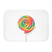 Lollipop Sweetness of Life in White Message Bath Mat EasyOptionXY LLC