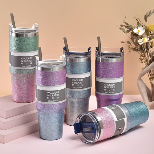 Random Color Delivery Diamond Paint Ice Cup Stainless Steel Cup Car Travel Insulation Cold Coffee Cup Water Bottle EasyOptionXY LLC