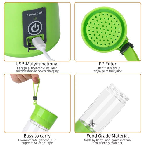 Portable Handheld USB Electric Juice Blender 6 Blades Deluxe Version by Blendrell  Perfect portable tool EasyOptionXY LLC