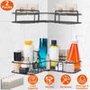 2Pcs Corner Shower Caddy Shelves Wall Mounted Basket Rack Bathroom Shampoo Holder Storage Organizer EasyOptionXY LLC