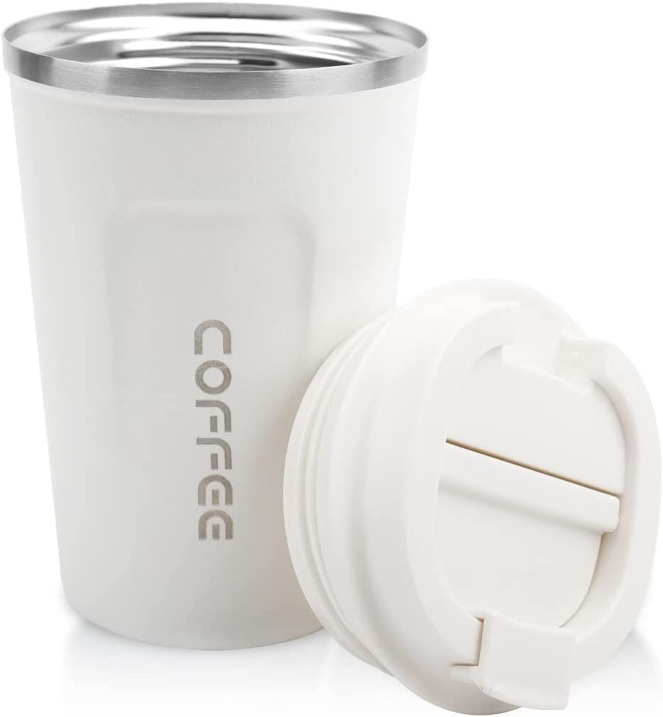 12 oz Stainless Steel Vacuum Insulated Tumbler - Coffee Travel Mug Spill Proof with Lid - T hermos Cup for Keep Hot/Ice Coffee; Tea and Beer EasyOptionXY LLC