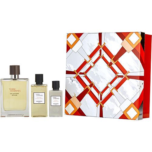 TERRE D'HERMES EAU INTENSE VETIVER by Hermes EAU DE PARFUM SPRAY 3.3 OZ & AFTERSHAVE LOTION 1.35 OZ & HAIR AND SHOWER GEL 2.8 OZ EasyOptionXY LLC