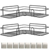 2Pcs Corner Shower Caddy Shelves Wall Mounted Basket Rack Bathroom Shampoo Holder Storage Organizer EasyOptionXY LLC