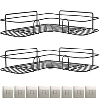 2Pcs Corner Shower Caddy Shelves Wall Mounted Basket Rack Bathroom Shampoo Holder Storage Organizer EasyOptionXY LLC