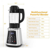 Professional Countertop Blender 8-in-1 Smoothie Soup Blender with Timer EasyOptionXY LLC