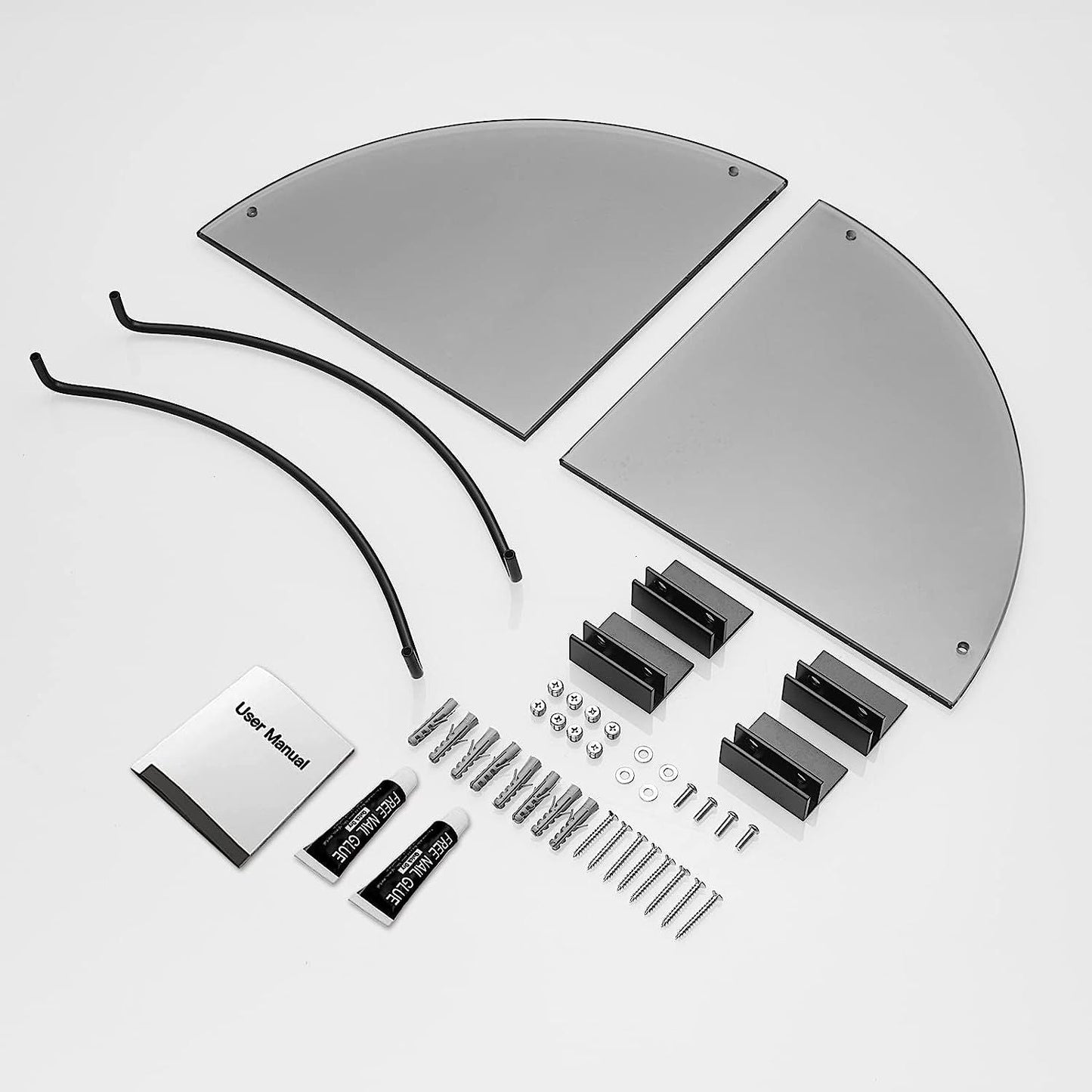 Glass Corner Shelf for Bathroom Corner Shower Shelf Black Tempered Glass Shelf with Rail Bathroom Corner Organizer Bathroom Shelves Wall Mounted EasyOptionXY LLC