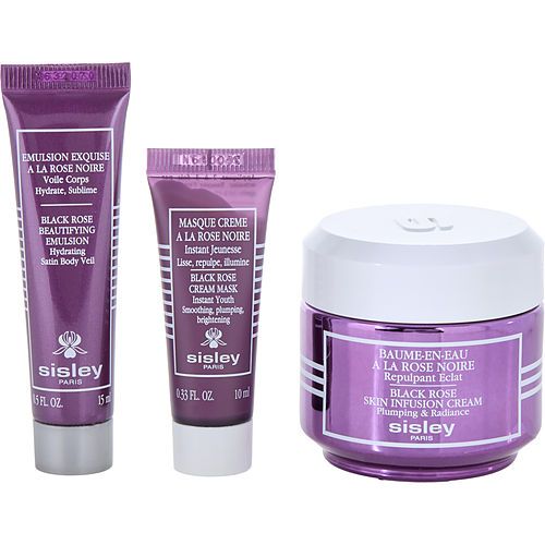 Sisley by Sisley Black Rose Set: Black Rose Skin Infusion Cream 1.6oz + Black Rose Cream Mask 0.34oz + Black Rose Beautifying Emulsion 0.5oz --3pcs EasyOptionXY LLC