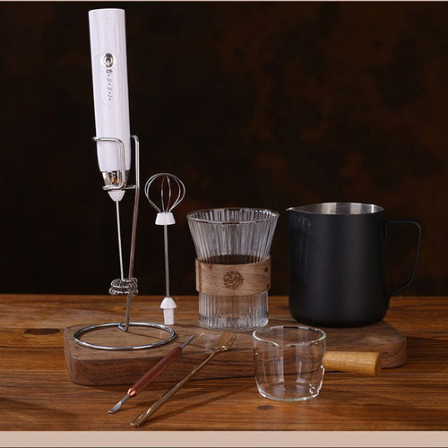 1 Milk Frother With Stand Handheld Frothing Electric Whisk With ; Speed Blender; Milk Froth; Mini Blender And Coffee Blender Froth Smoothie; Latte; EasyOptionXY LLC