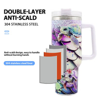 1pc 40oz Water Bottles,5D Little Turtle Series Tumbler,Large Capacity Stainless Steel Tumbler Insulation Cup With Lid And Straw For Women,Camping,Driving,skiing,Thermocoolers.Best Gift EasyOptionXY LLC