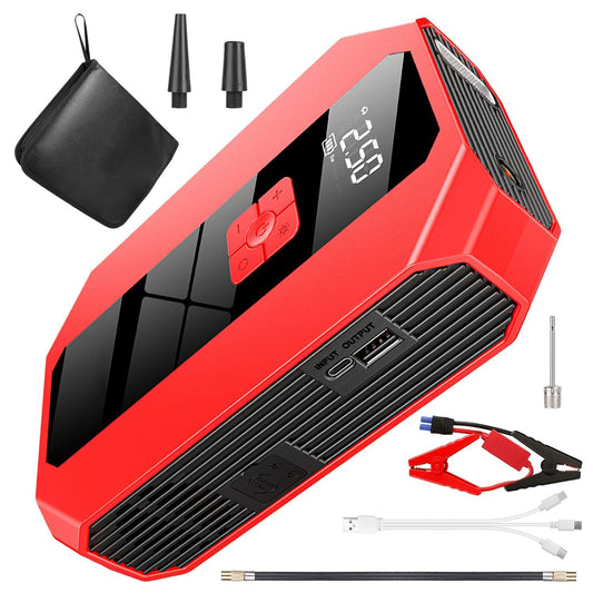 Portable Car Jump Starter Air Compressor 1500A 400PSI Car Battery Charger Jump Starter Power Bank LED Flashlight Digital Tire Inflator for 4.0L Gasoline Or 2.0L Diesel Engine EasyOptionXY LLC