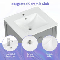 20\" Bathroom Vanity with Sink, Bathroom Cabinet with Soft Closing Door, Storage Rack and Adjustable Shelves EasyOptionXY LLC