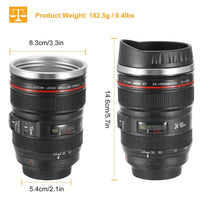 Camera Lens Coffee Mug Cup 13.6oz F ood-G rade Stainless Steel Travel Photography Insulated Mug for All Ages EasyOptionXY LLC
