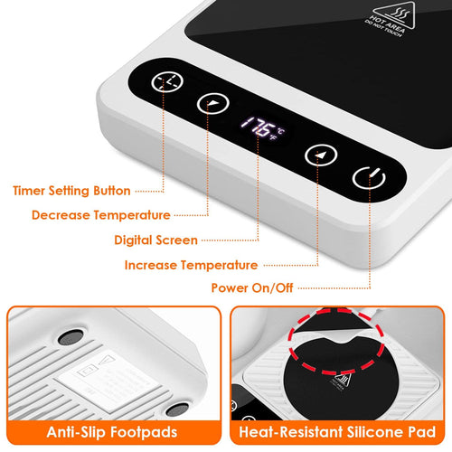 Desktop Electric Mug Warmer Auto Shut Off Timer Setting 6 Temperature Levels Cup Warmer for Milk Tea Cup Heating Plate EasyOptionXY LLC