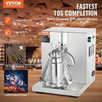 VEVOR Milkshake Maker Machine, 120W Commercial Milk Tea Shaker Machine, Single Head Milk Shake Mixer Machine, 0-180s Adjustable Milkshake Blender, with 750 ml Stainless Steel Cup, for Milk Tea Store EasyOptionXY LLC
