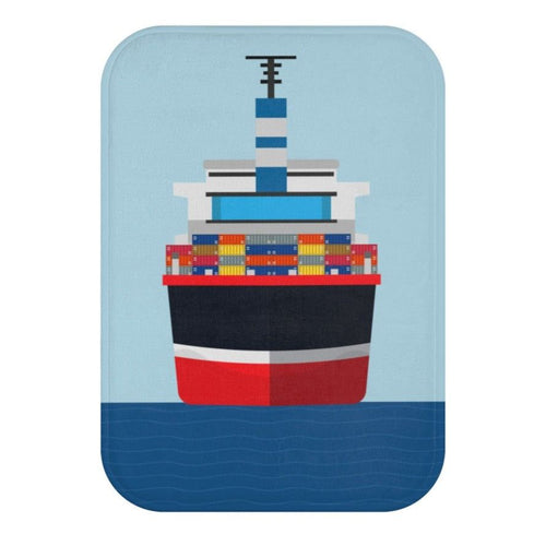 Cargo Ship In the Ocean Front Bath Mat EasyOptionXY LLC