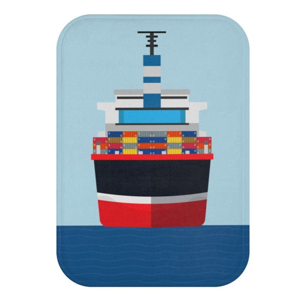 Cargo Ship In the Ocean Front Bath Mat EasyOptionXY LLC