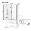 Tall Bathroom Storage Cabinet, Cabinet with Two Doors and Drawers, Adjustable Shelf, MDF Board EasyOptionXY LLC
