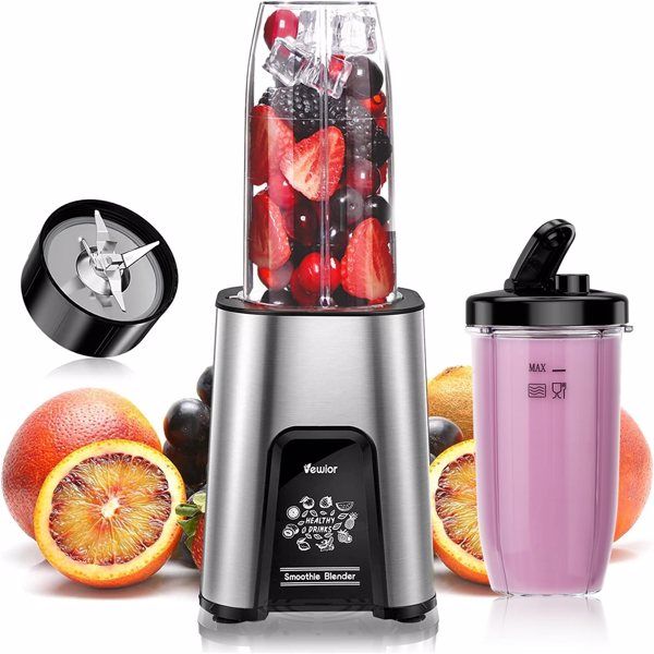 VEWIOR Smoothie Blender, 900W Personal Blender for Shakes and Smoothies, Blenders for Kitchen, Smoothie Juice Mixer with 2 * 22Oz B PA-F ree To-Go Cups(banned by A mazon) EasyOptionXY LLC