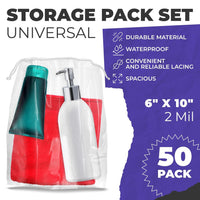 Clear Drawstring Bag, 6 x 10 Inches. Pack of 50 Clear Plastic Drawstring Bags. 2 Mil Drawstring Clear Plastic Bags. Waterproof Clear Plastic Bags Drawstring for Cosmetics, Toiletries EasyOptionXY LLC